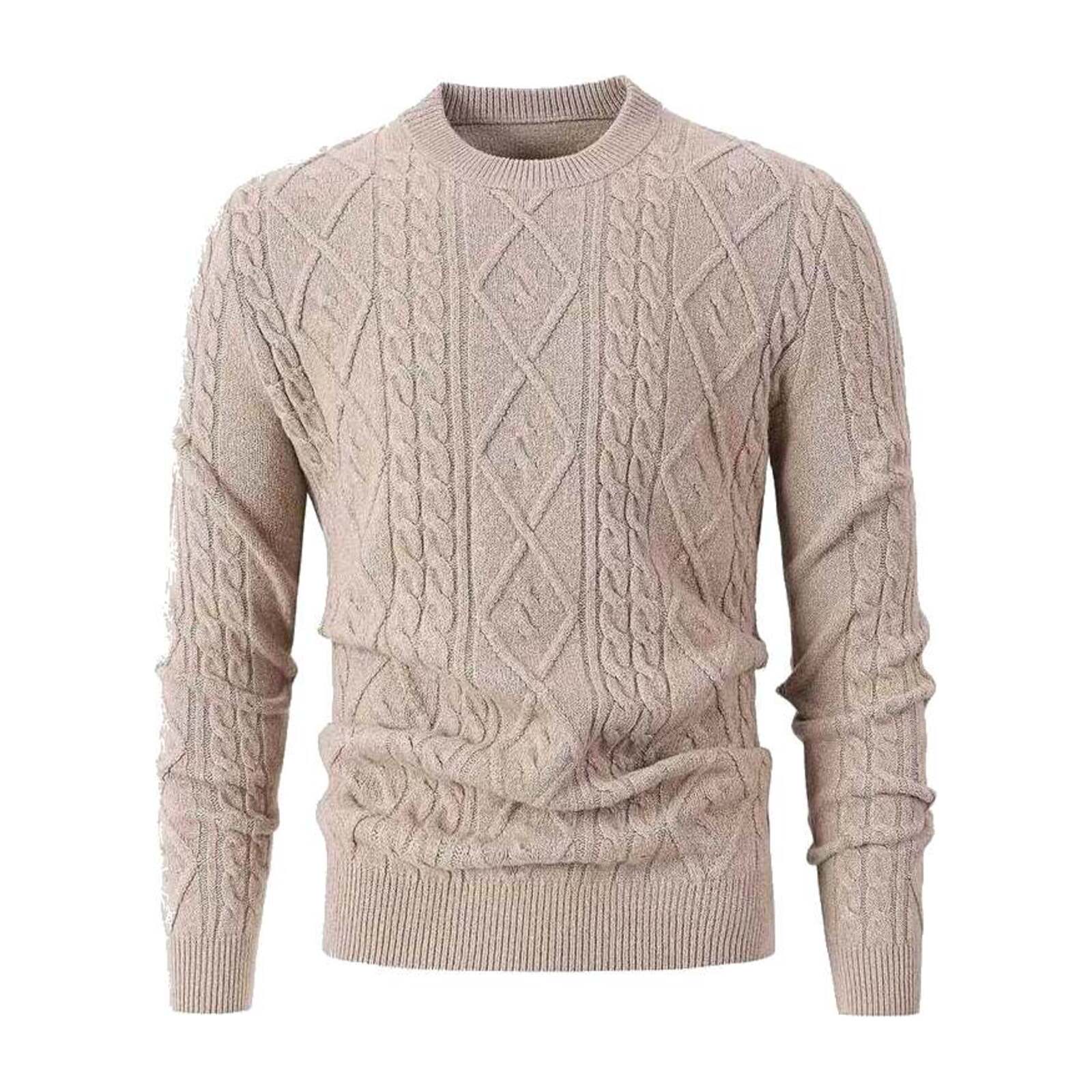 Lässiger Pullover mit geometrischen Mustern – Khaki