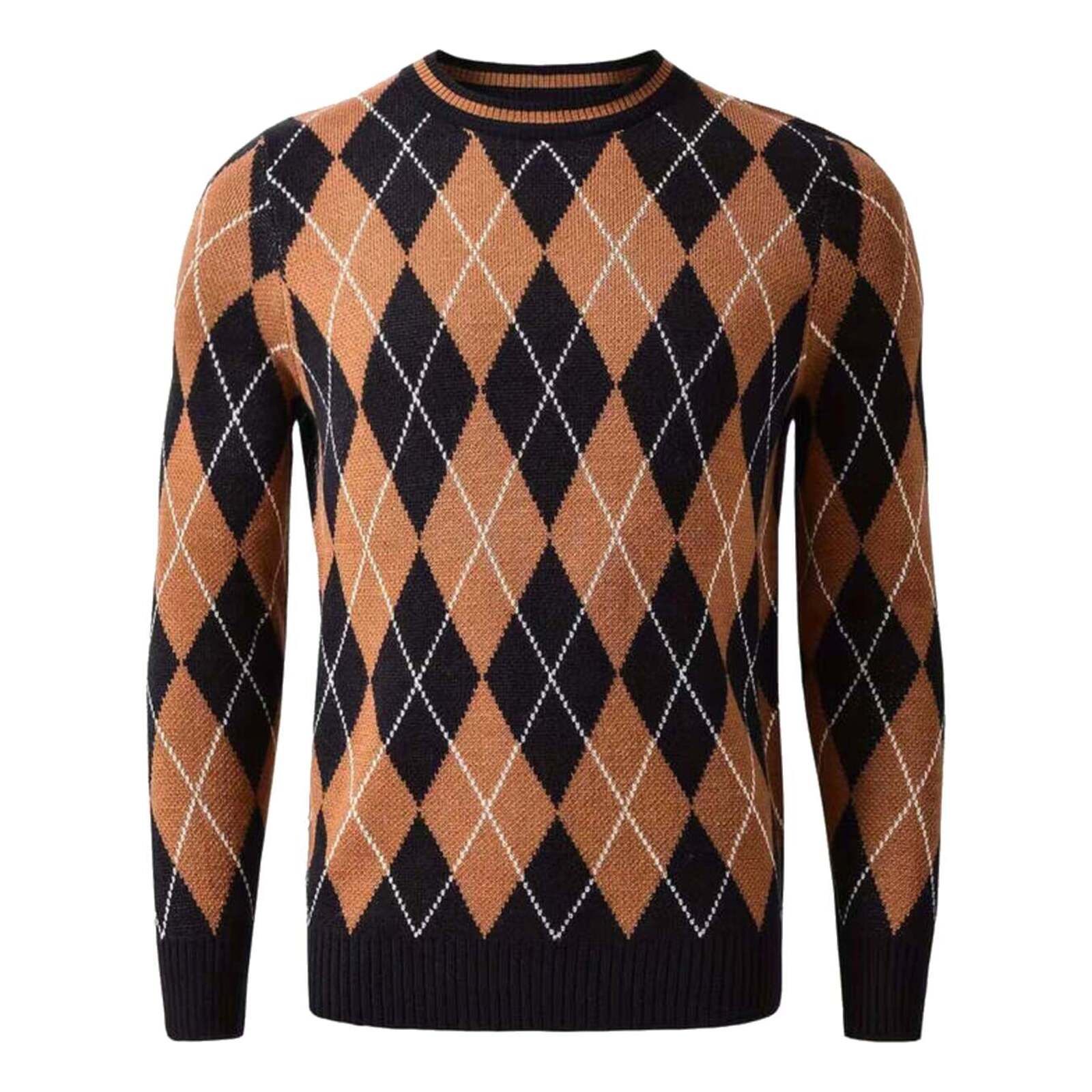 Gestrickter Pullover mit Karomuster
