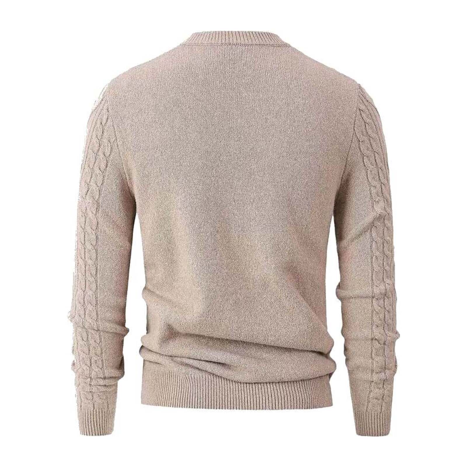 Lässiger Pullover mit geometrischen Mustern – Khaki