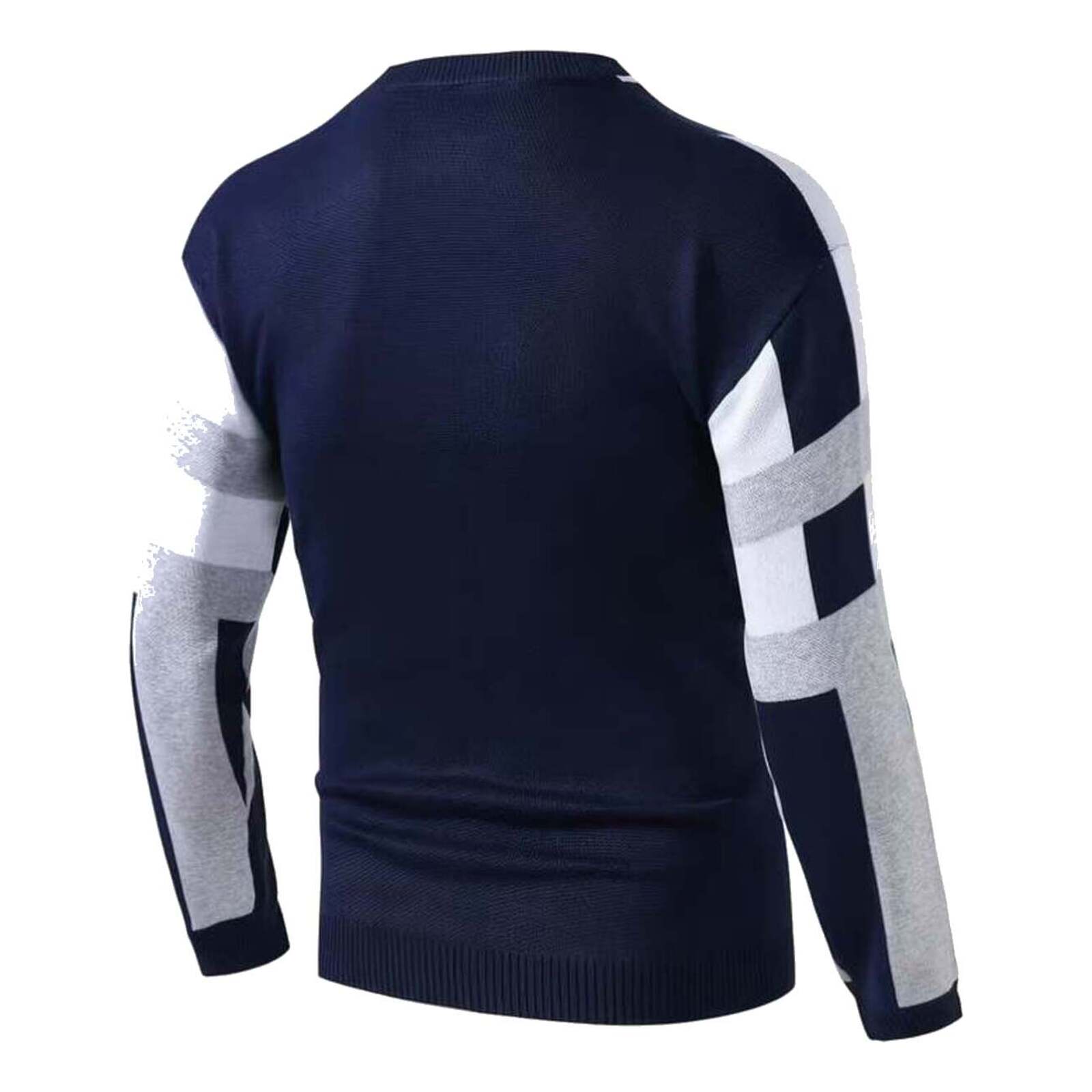 Pullover mit geometrischem Jacquardmuster – Marineblau