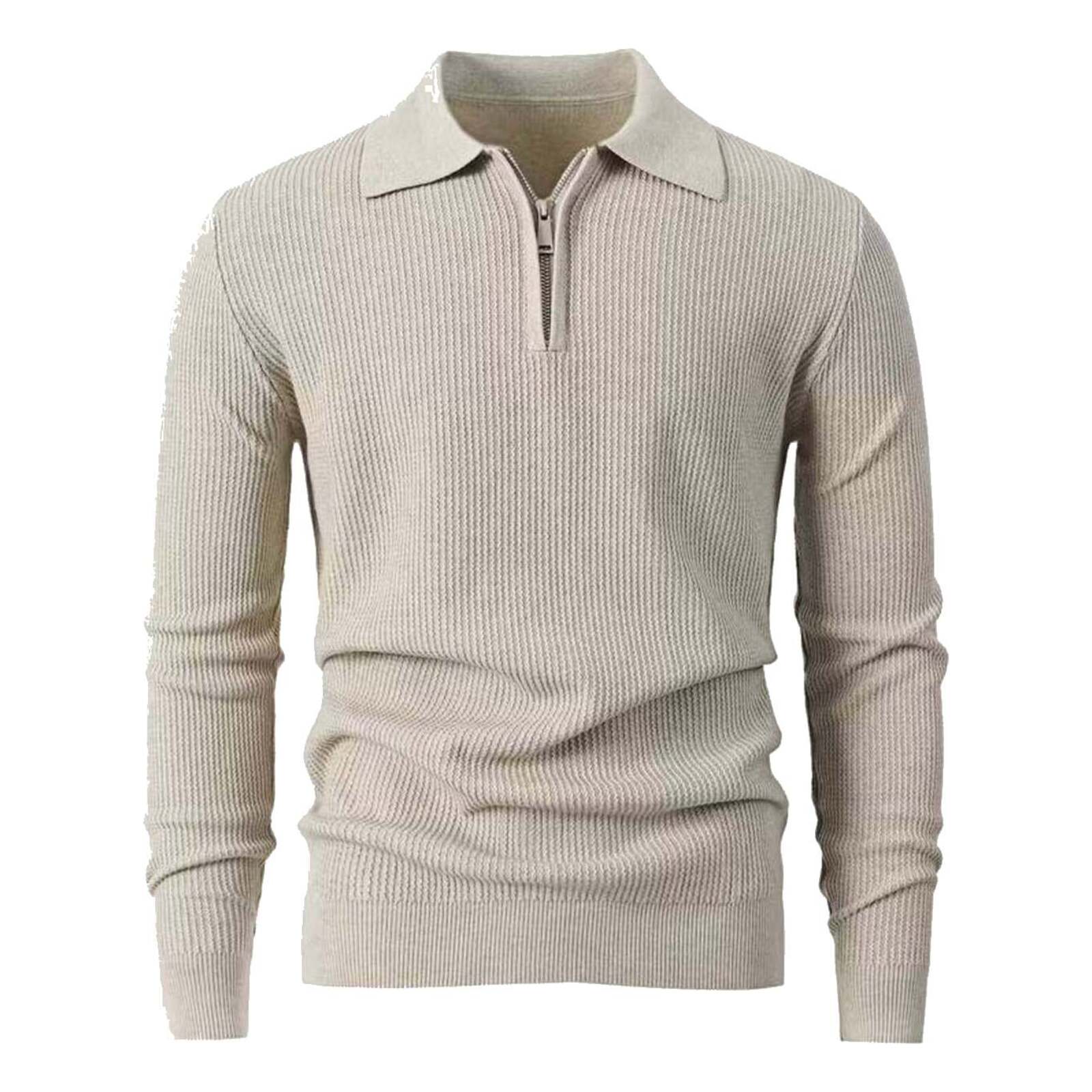 Gestrickter Pullover mit halbem Reißverschluss