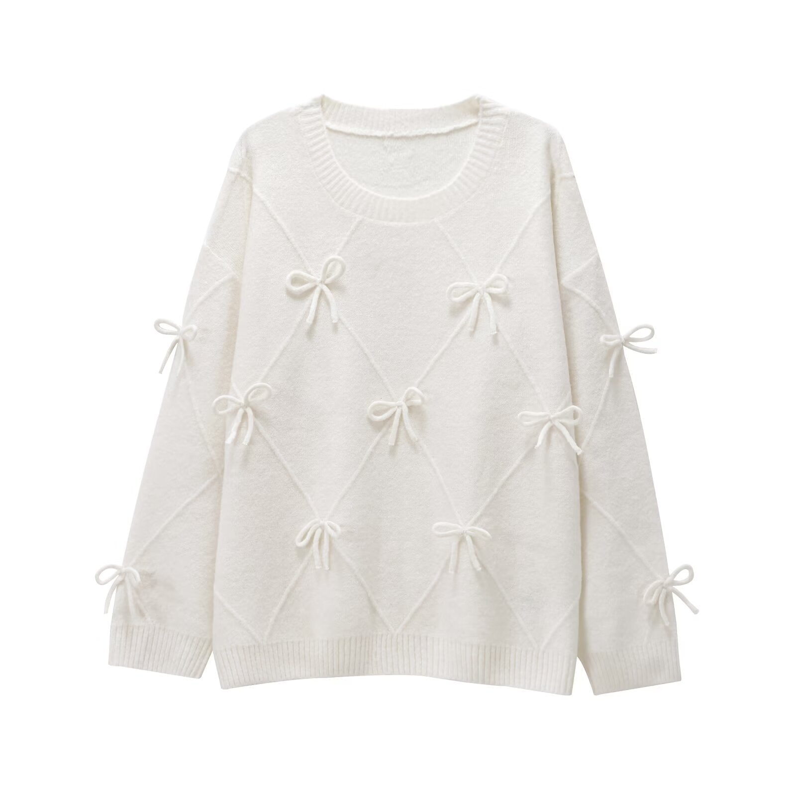 Strickpullover mit Schleifenverzierung