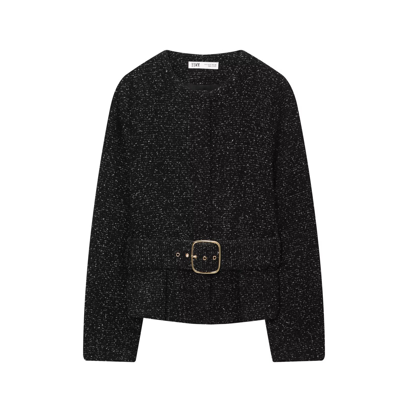 Luxe Belted Tweed Set - Black