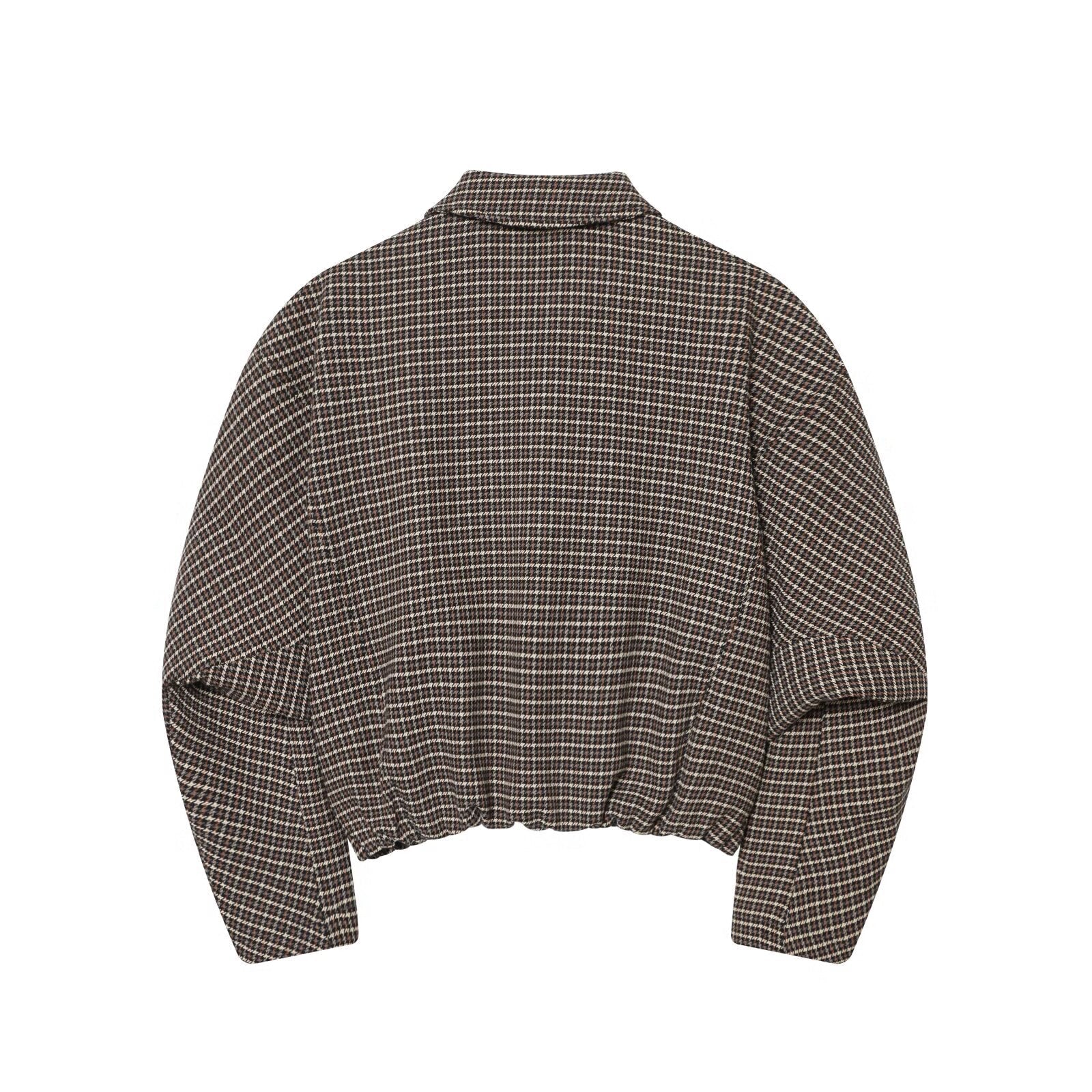 Vintage Houndstooth Cropped Set - Brown