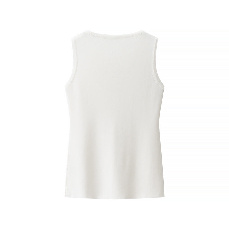 Essential Buttoned Vest Skirt Set