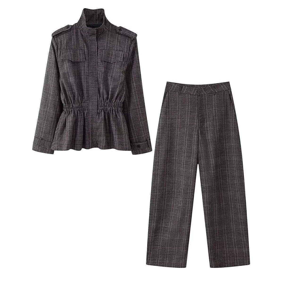 Edge Utility Plaid Set - Gray