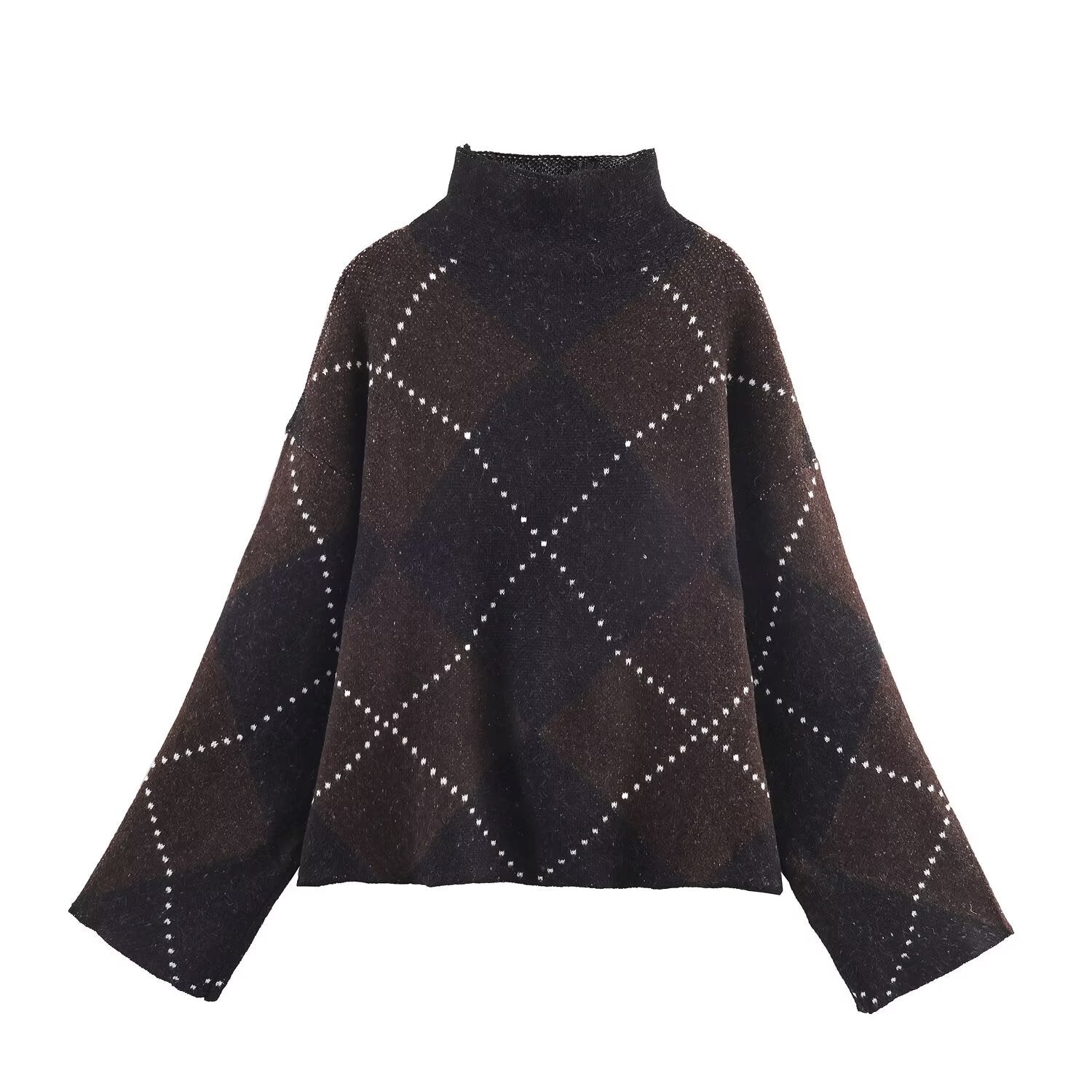 Vintage Argyle Knit Set - Brown