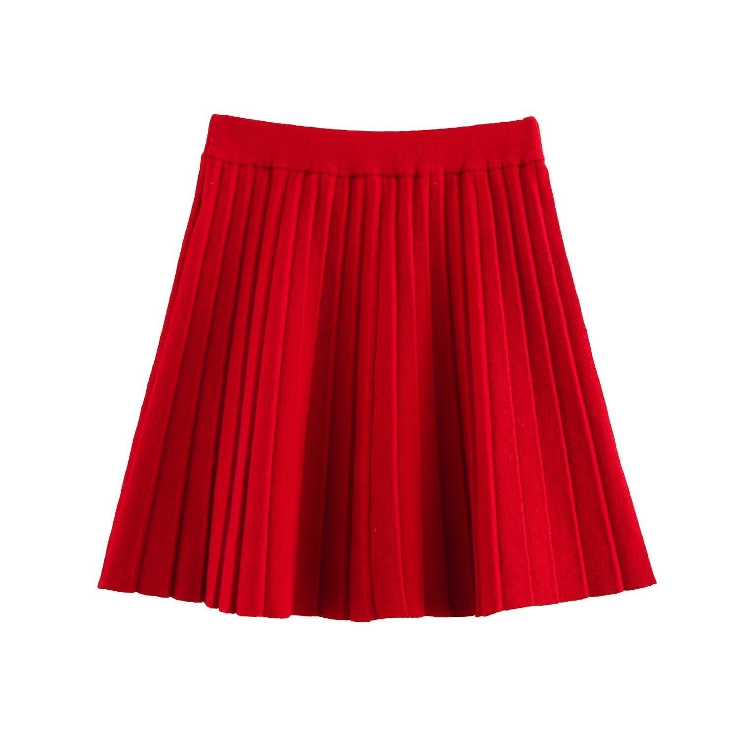 Studio Knit Pleated Set - Red