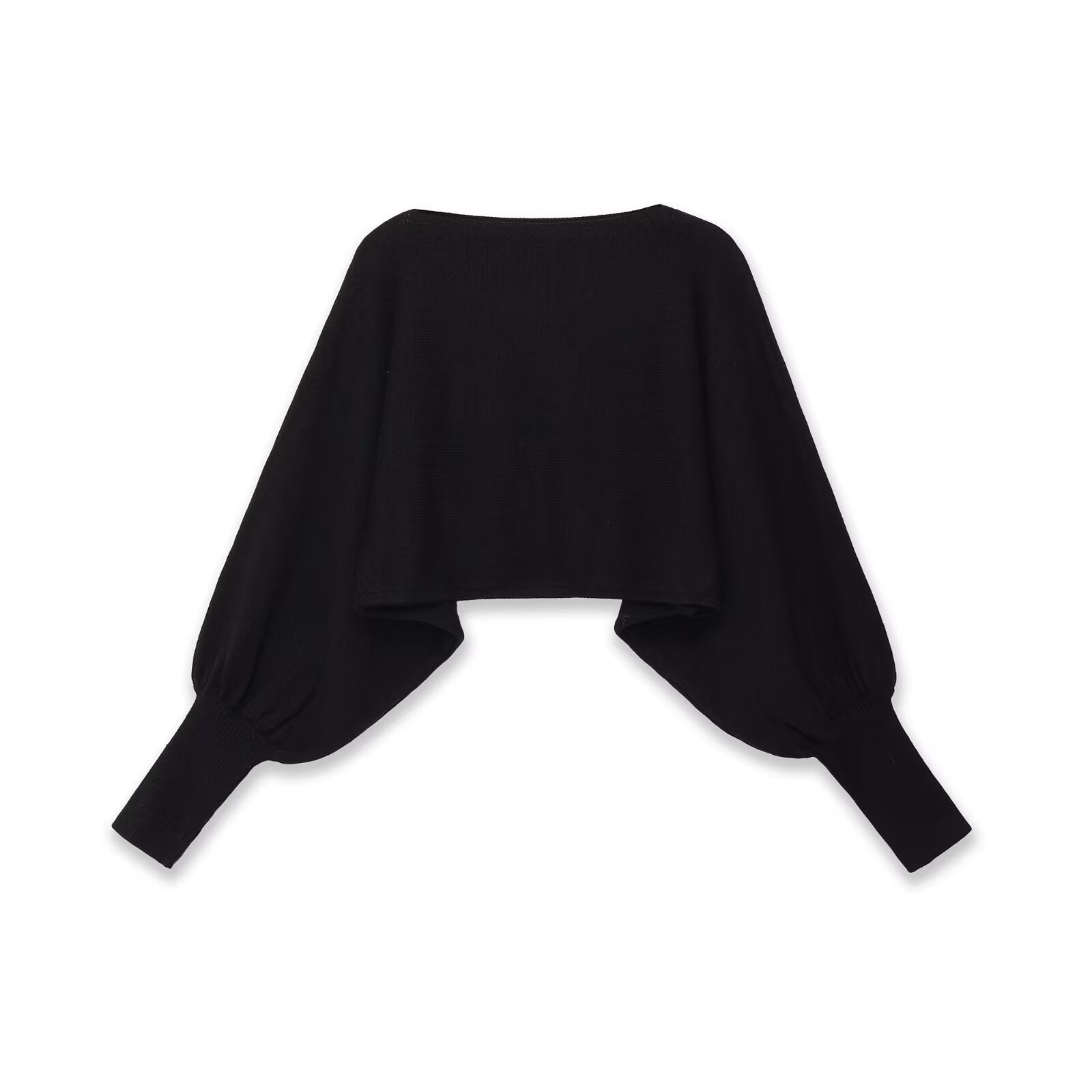 Studio Cropped Batwing Top – Schwarz
