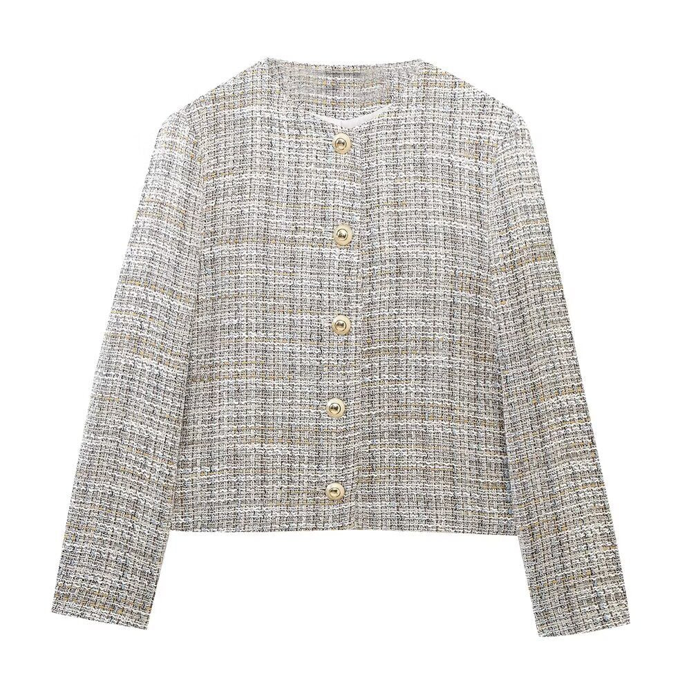 Studio Tweed Buttoned Set - Gray