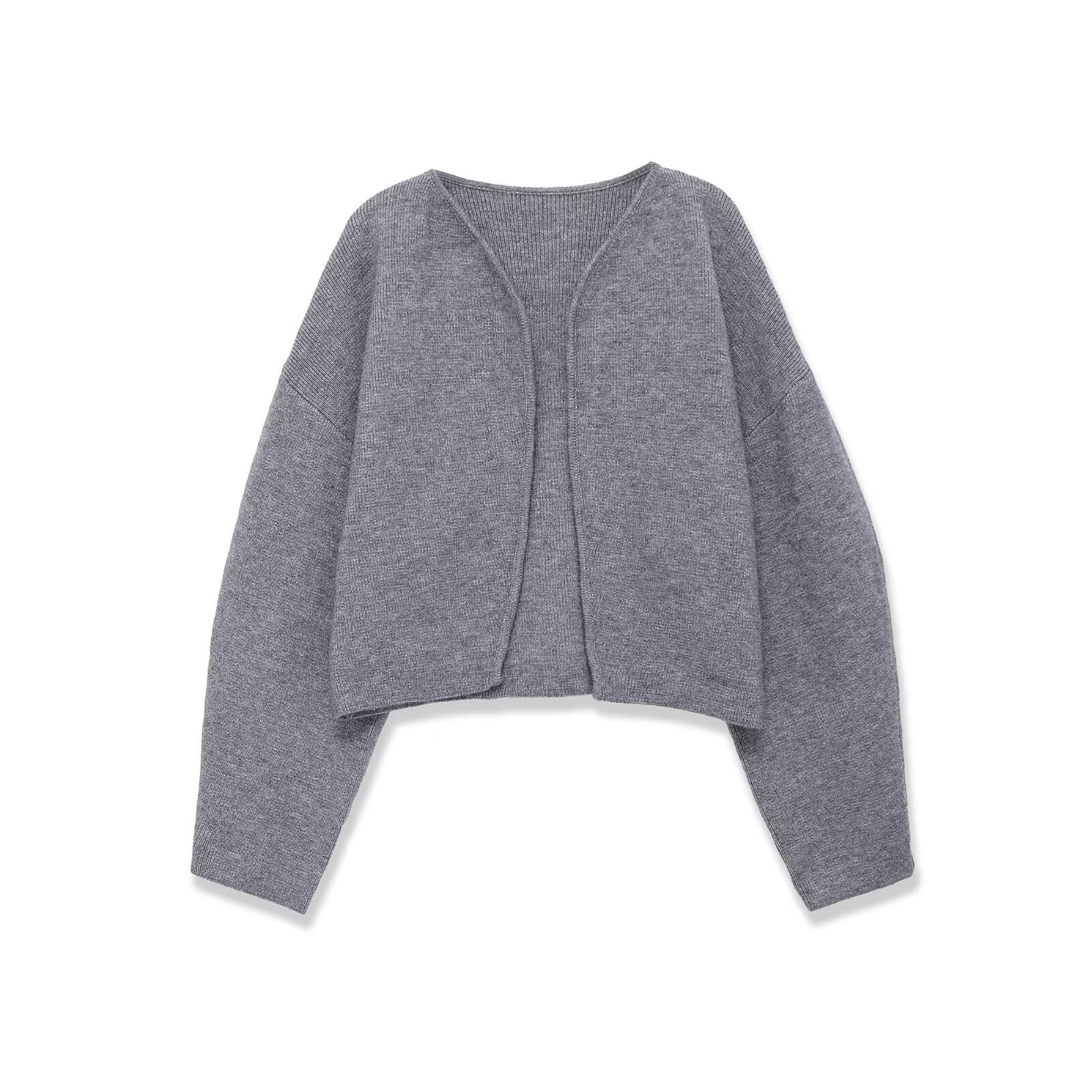 Unverzichtbarer offener Crop Cardigan – Grau