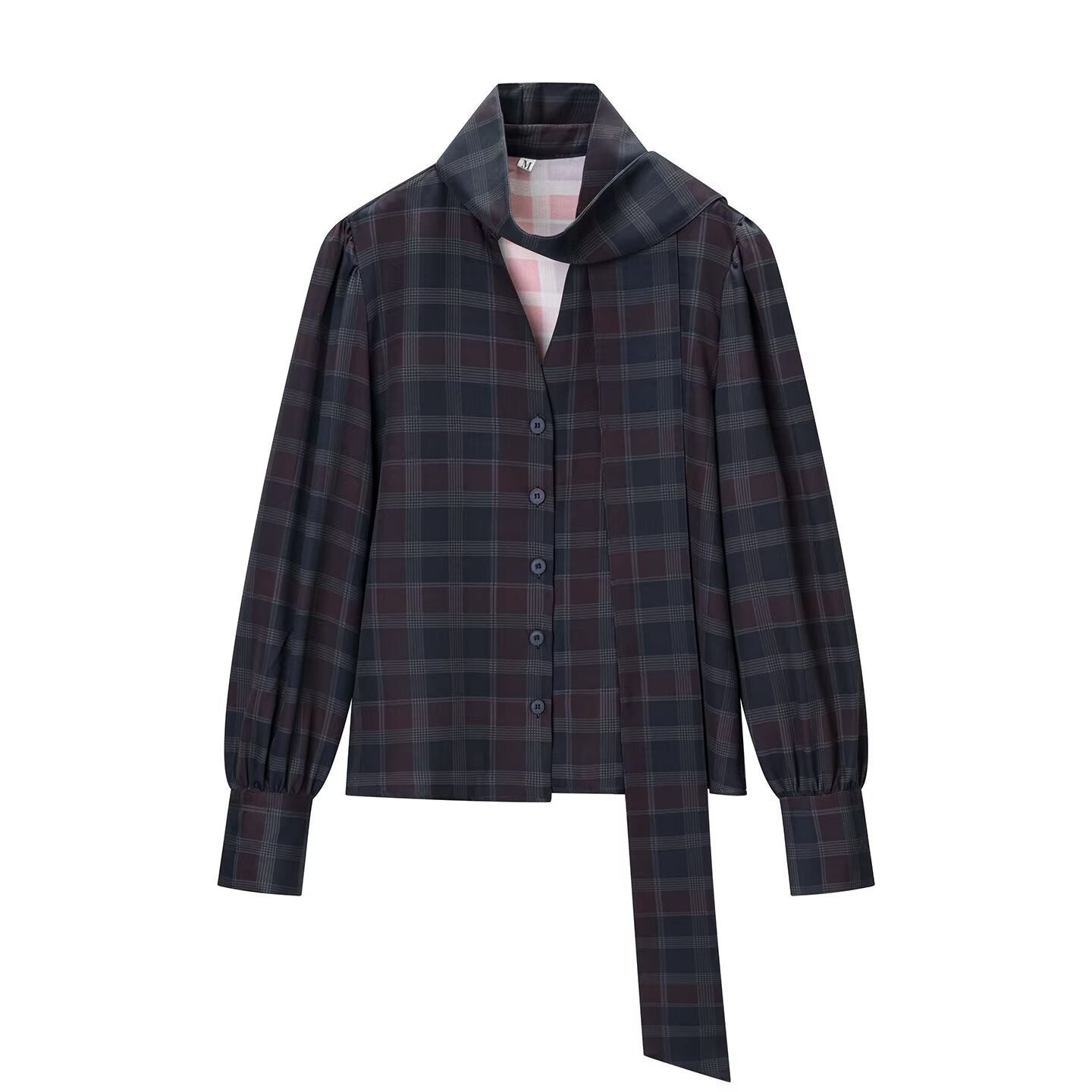 Vintage Plaid Tie Set - Black