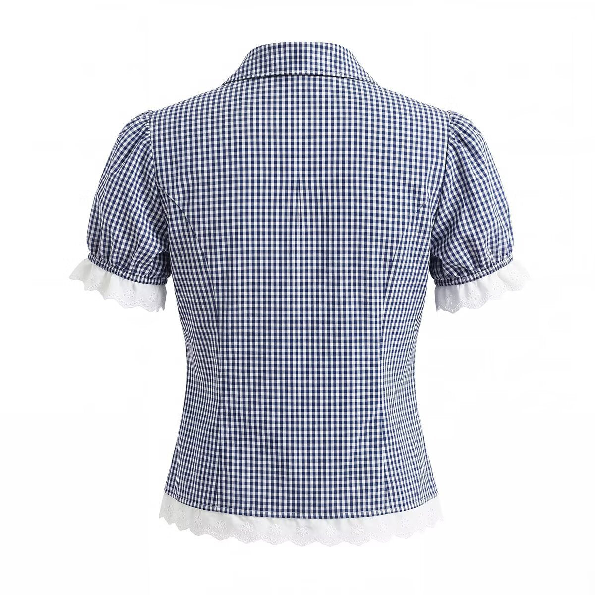 Vintage Gingham Lace Set - Blue