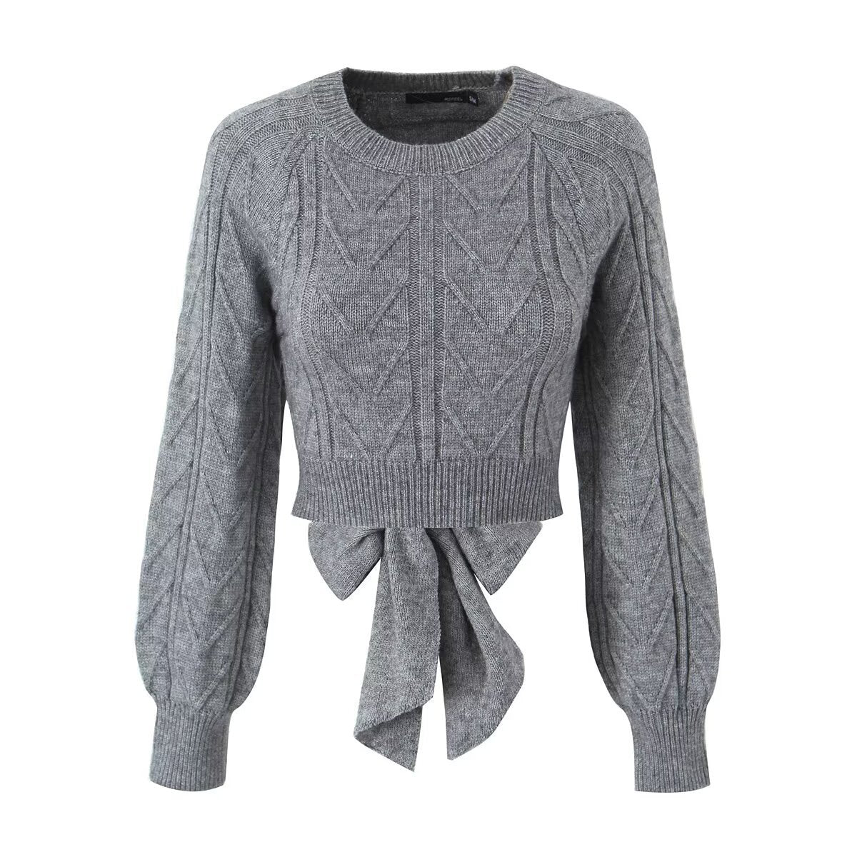 Studio Tie-Back Cable-Knit Sweater