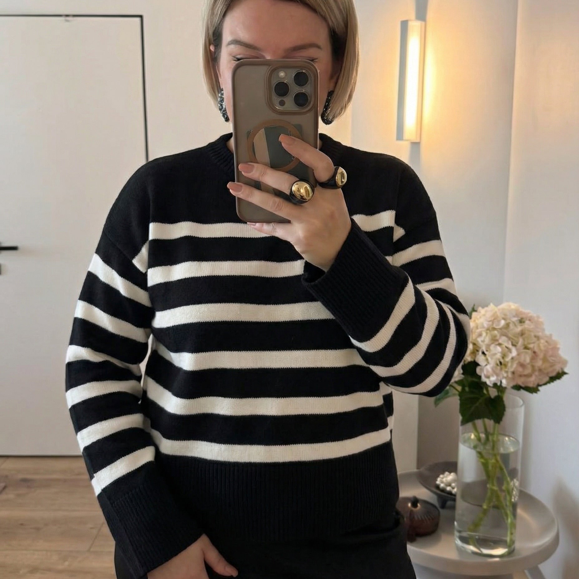 Vintage-Pullover mit Streifenmuster