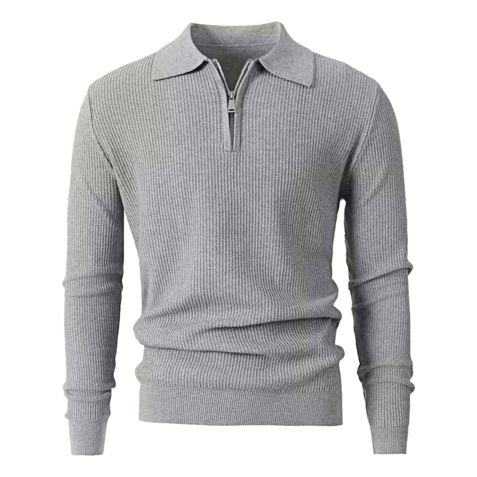 Gestrickter Pullover mit halbem Reißverschluss