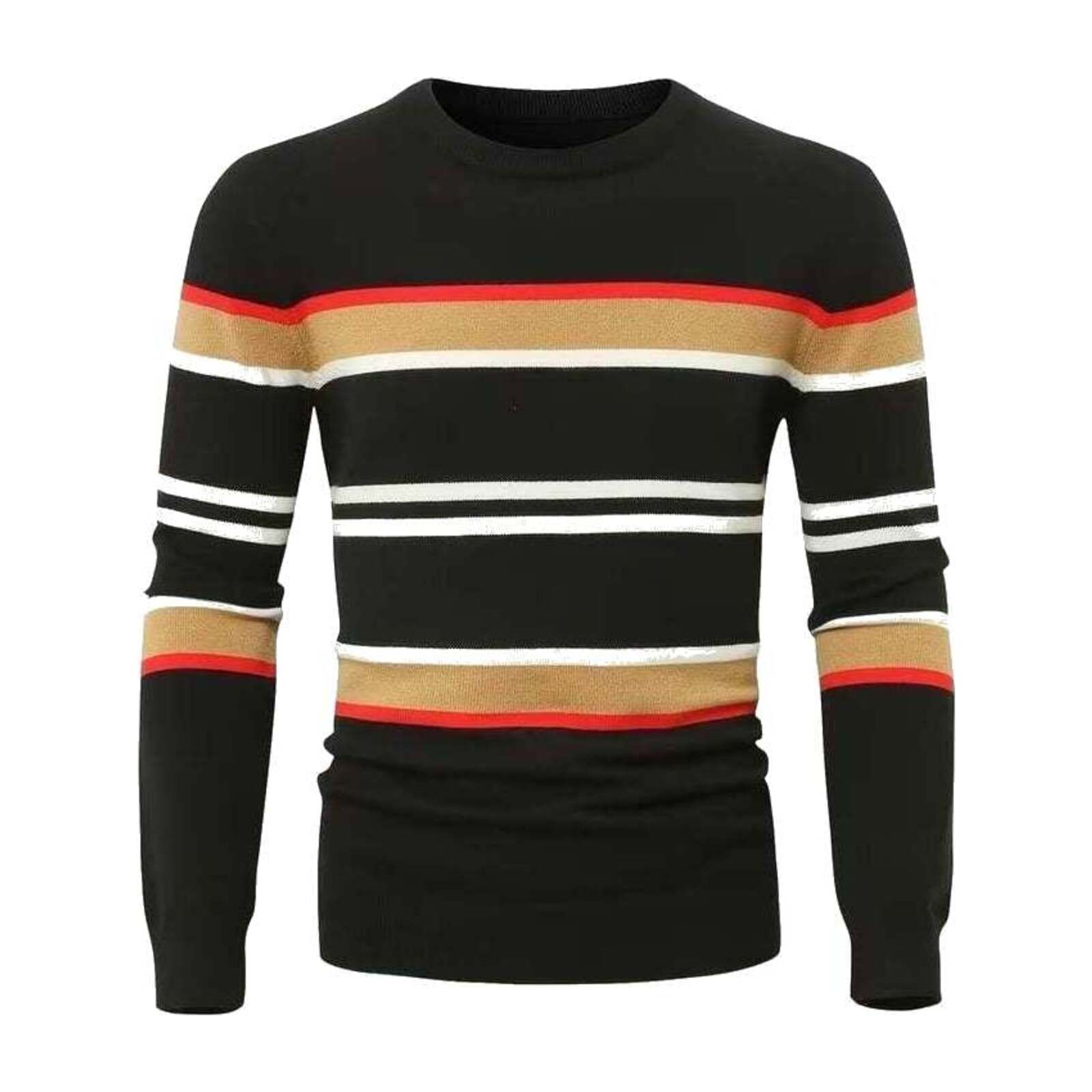 Pullover mit farbigen Streifen