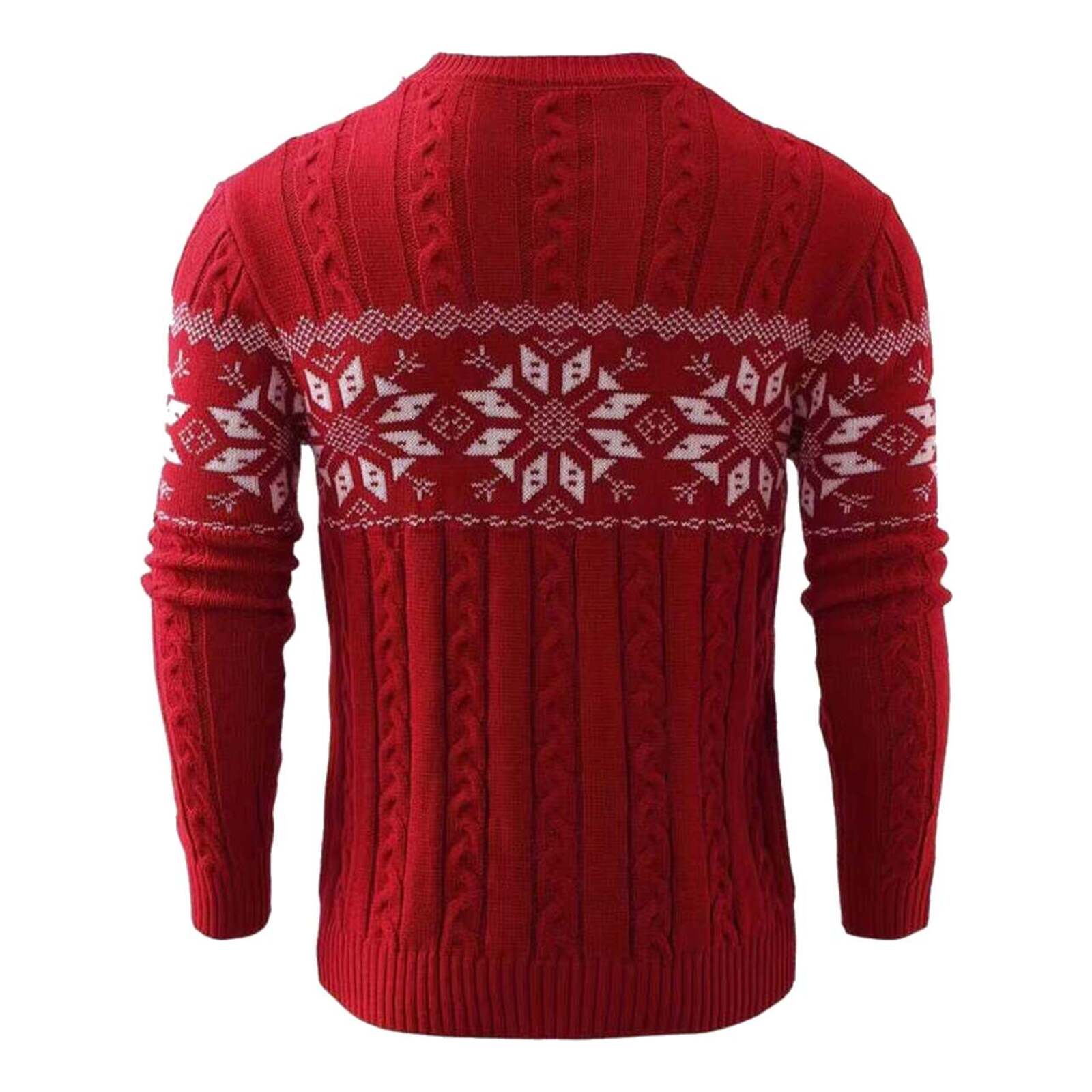 ISLÄNDISCHER JACQUARD-PULLOVER – ROT