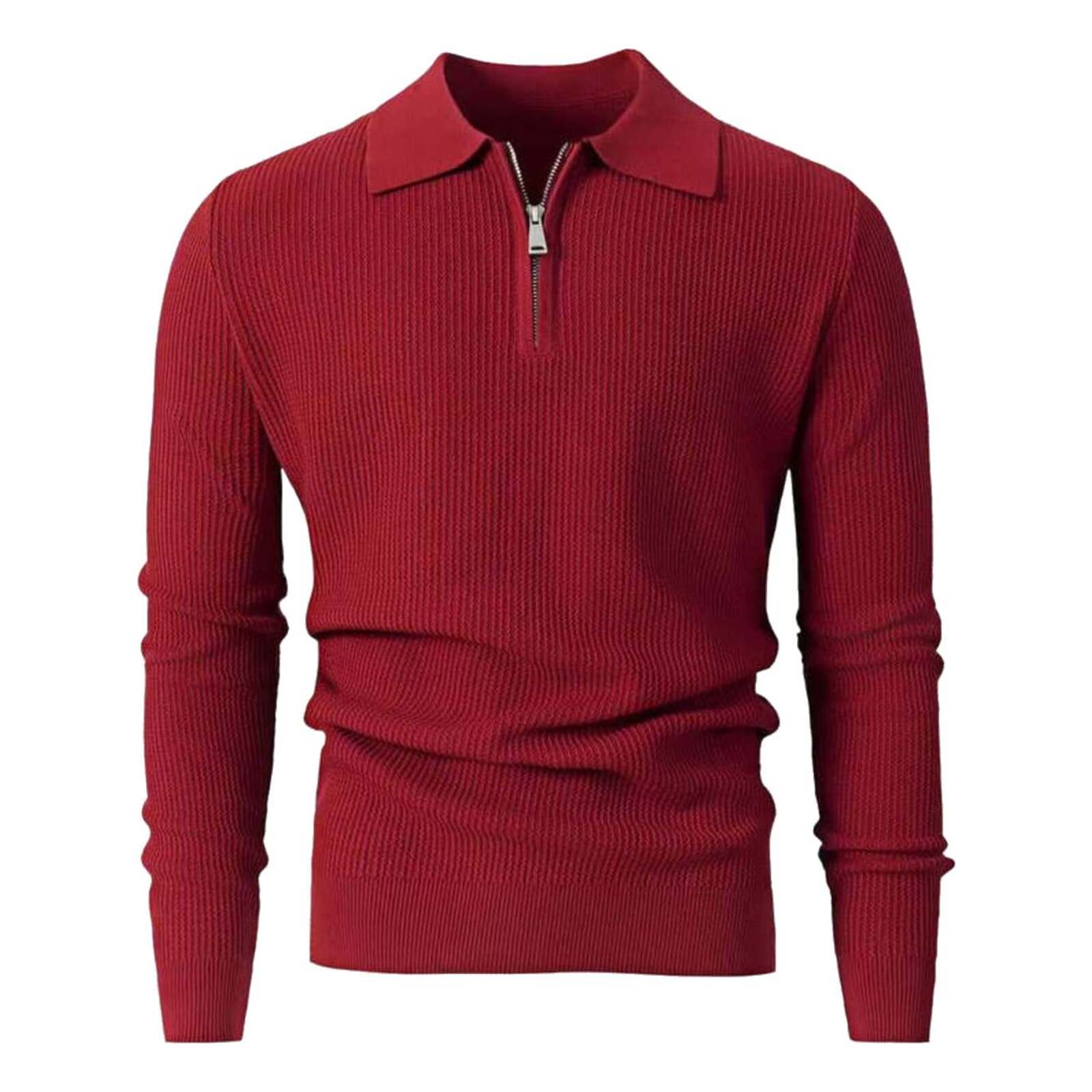 Gestrickter Pullover mit halbem Reißverschluss