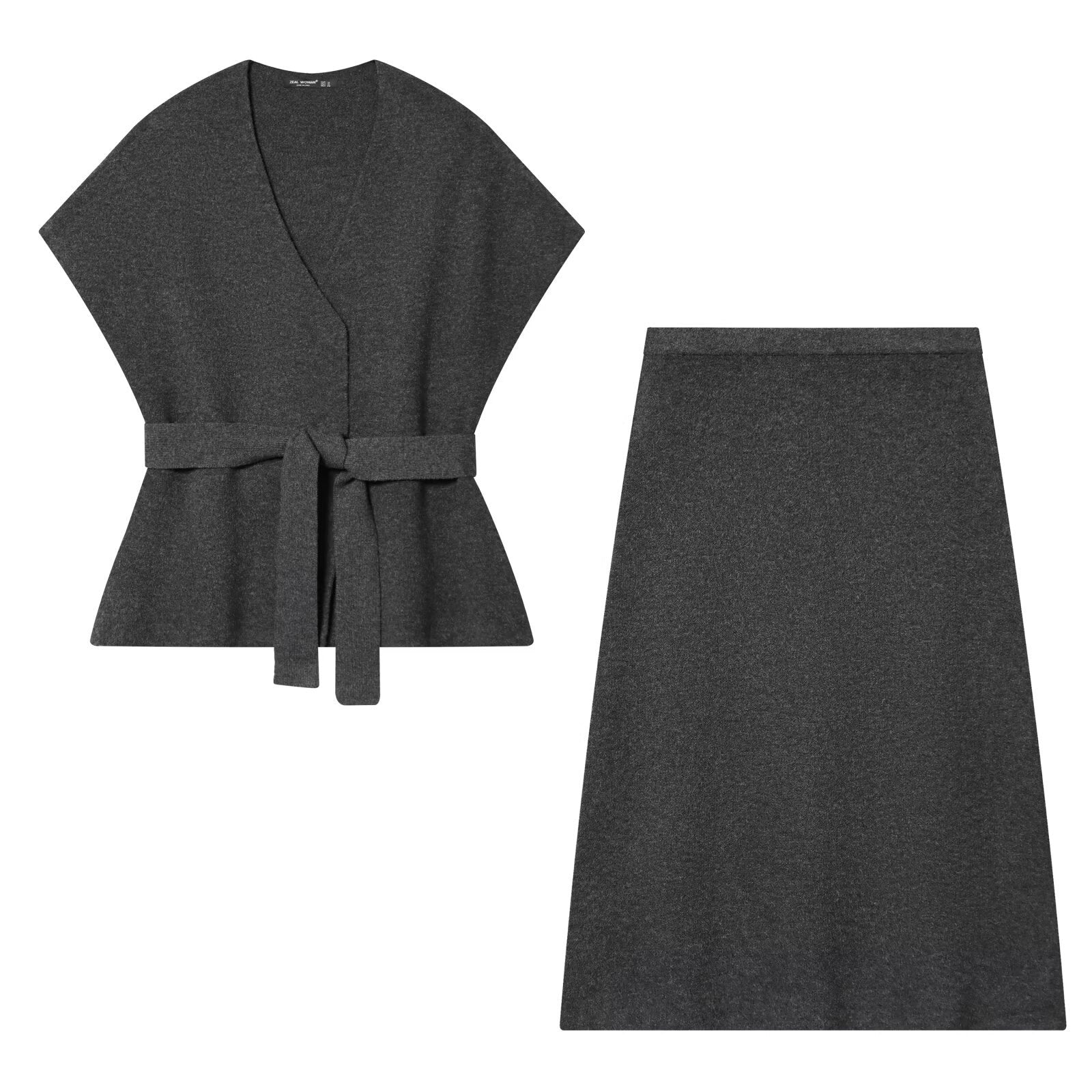 Studio Wrap Knit Set - Gray