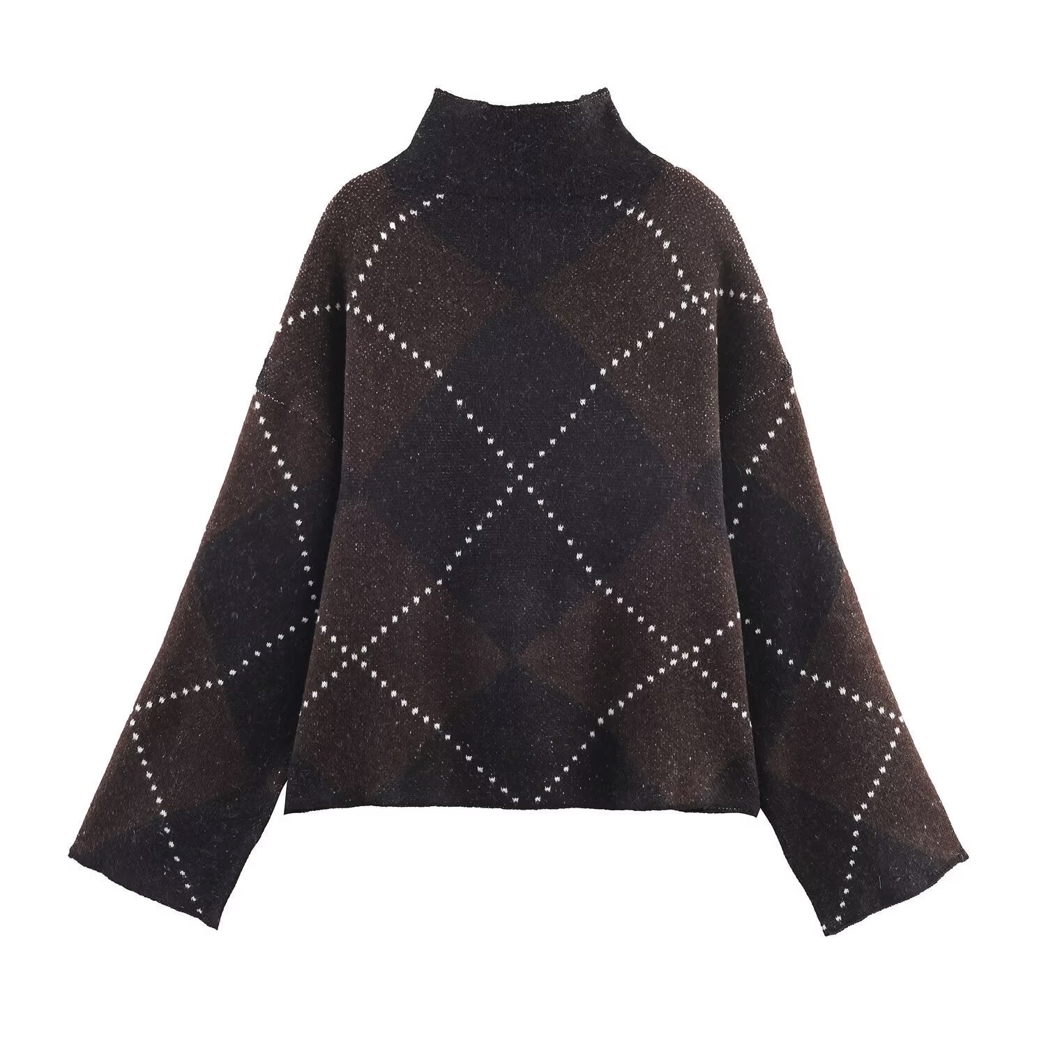 Vintage Argyle Knit Set - Brown