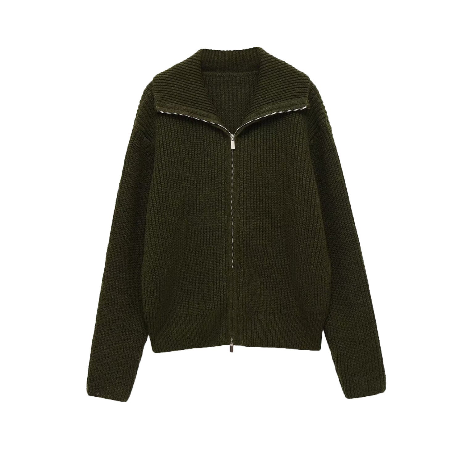 Unverzichtbare Strickjacke mit Reißverschluss