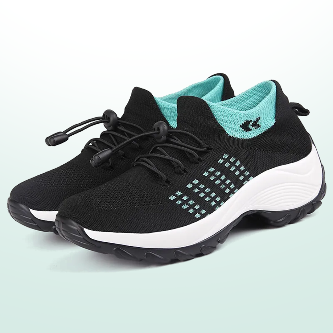 Ambulo Orthopädische Schuhe Strickstoff | Grün Schwarz