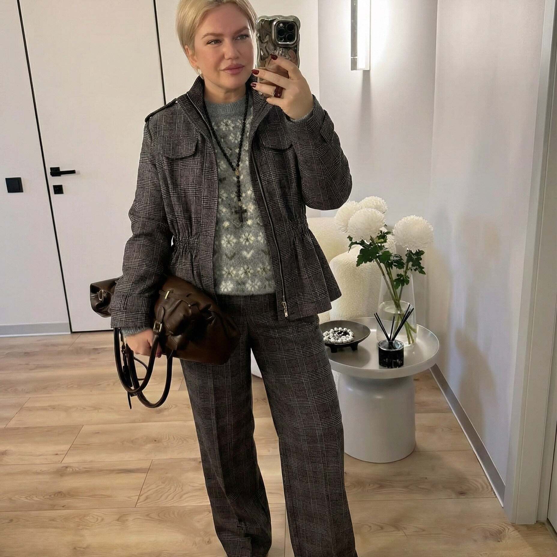 Edge Utility Plaid Set - Gray