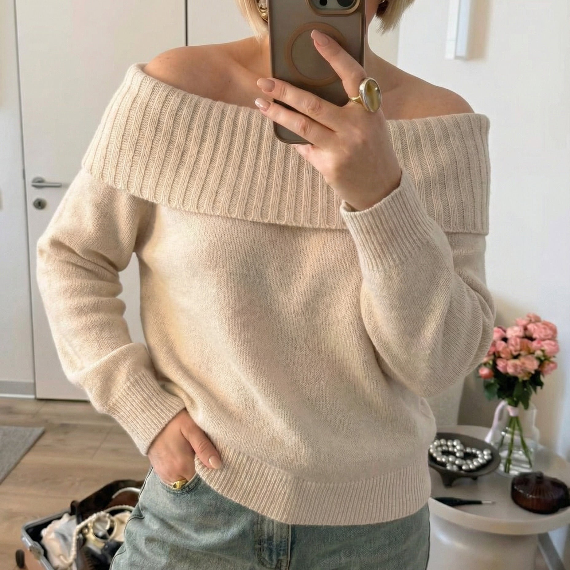 Essential Foldover Turtleneck Sweater