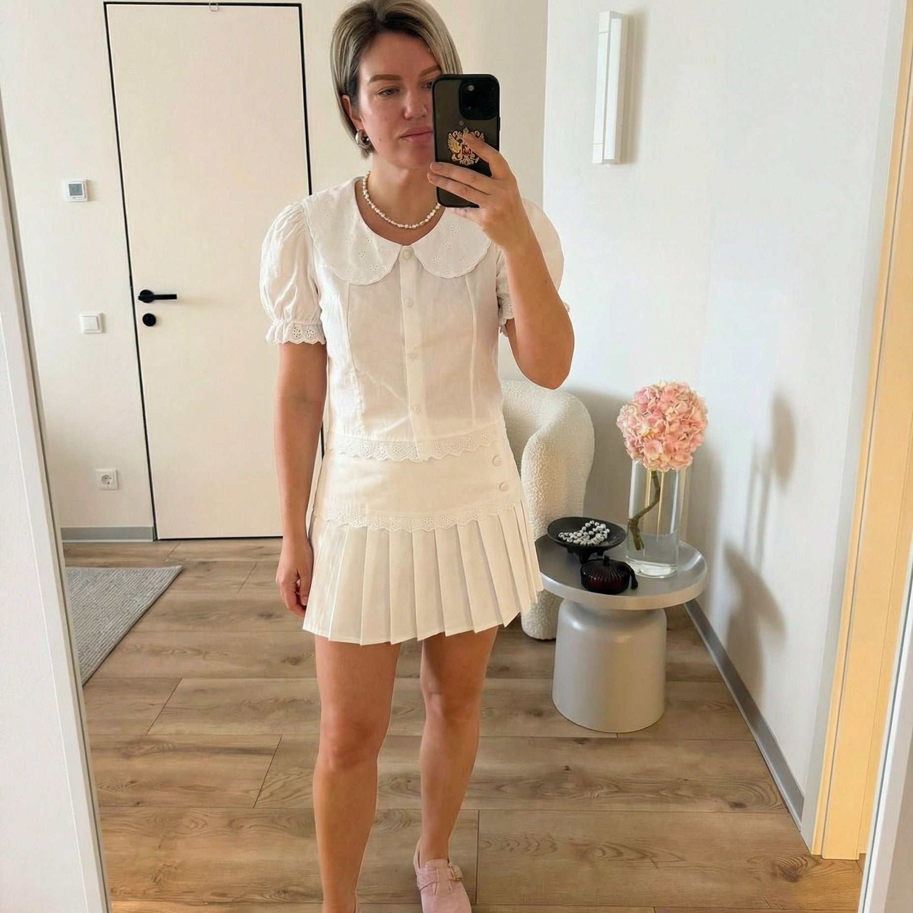 Vintage Lace Collar Set - White