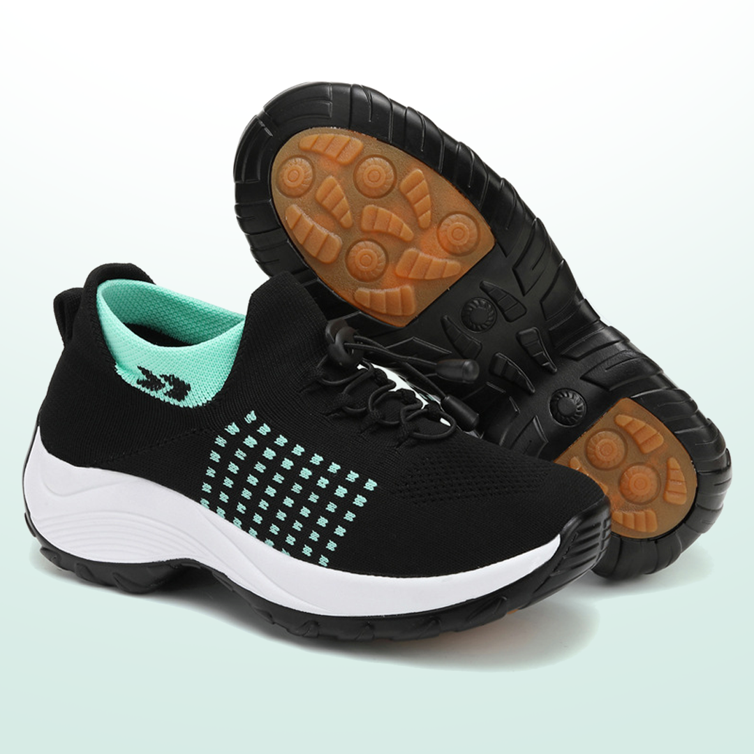 Ambulo Orthopädische Schuhe Strickstoff | Grün Schwarz