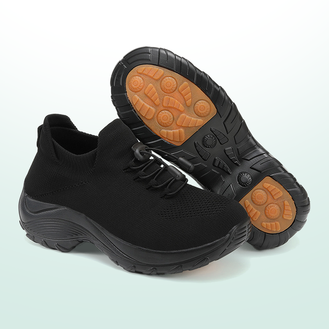 Ambulo Orthopädische Schuhe Strickstoff | Alles Schwarz